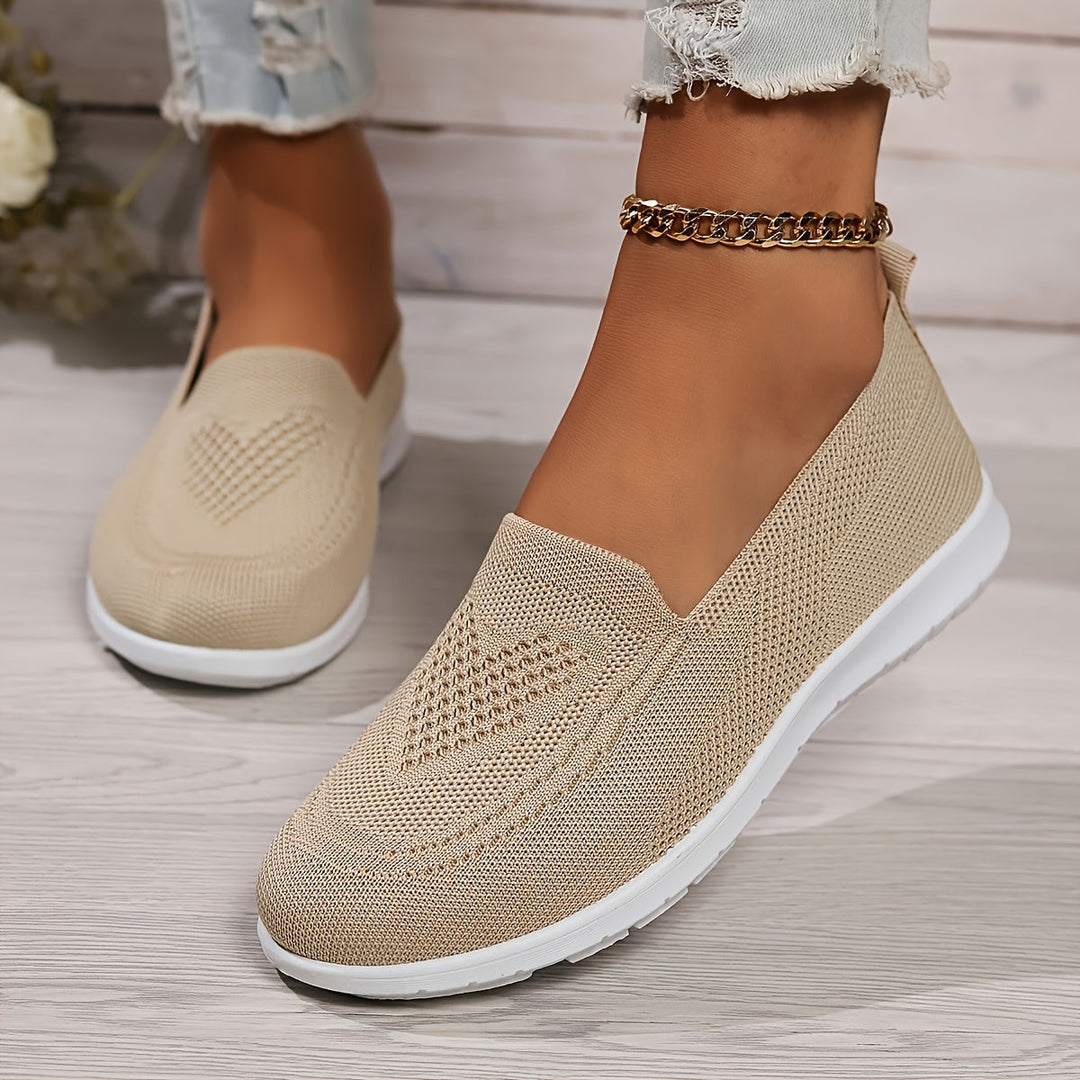 EB | Einfarbige Gestrickte Sneaker Für Damen