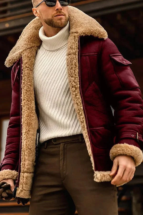 EB | Camel Stilvolle Fliegende Lederjacke für Männer