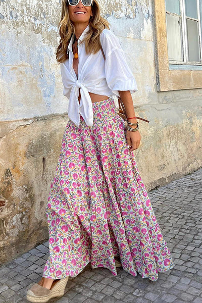 EB | Sommer Lange Röcke Boho Print