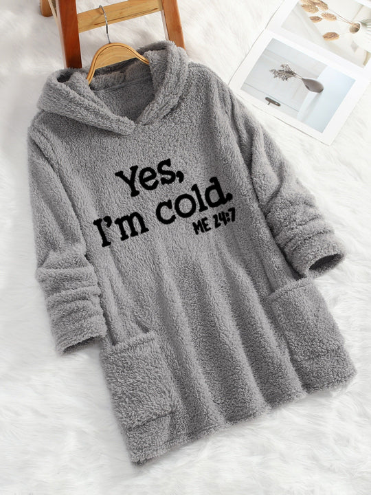 EB | Langer Hoodie mit Print Fleece Wärme und Komfort