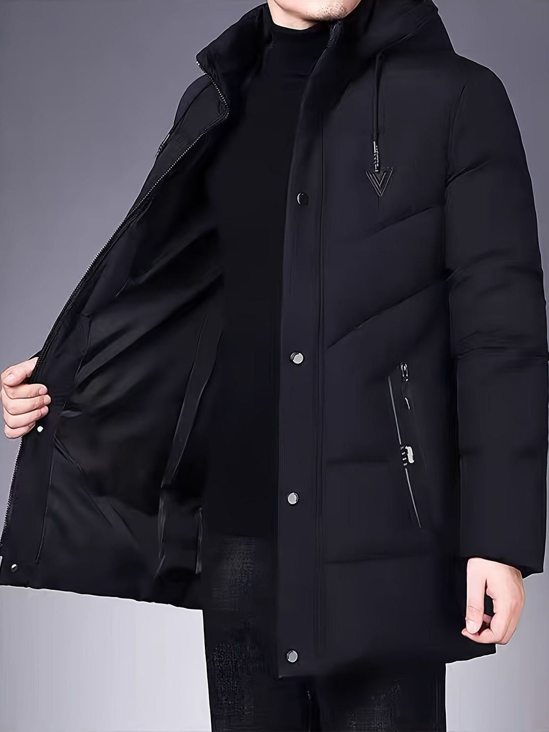 EB | Warme Pufferjacke mit Kapuze Polyester Stil und Schutz
