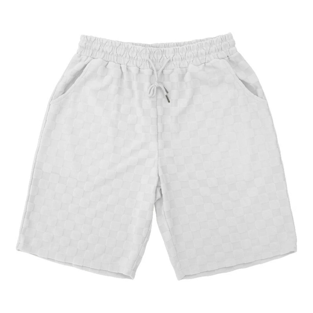 EB | Schachbrettmuster Kurzarm-Shorts-Set