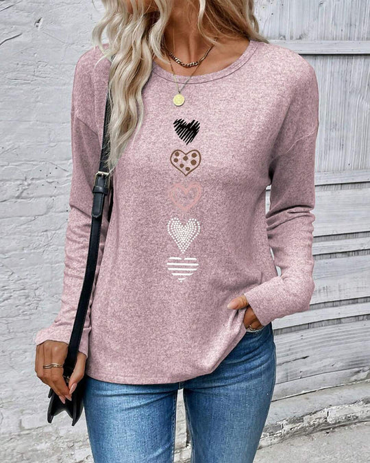 EB | Langarm Rundhals Liebesherz Print