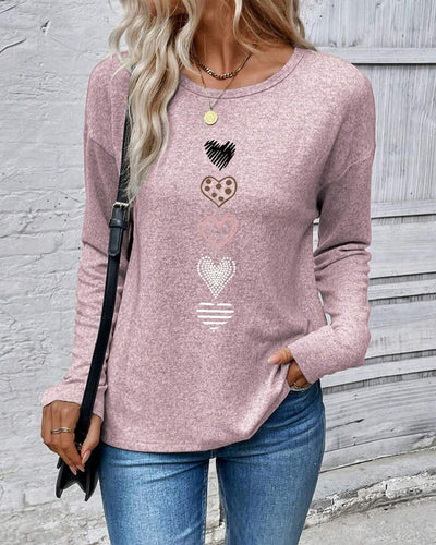 EB | Langarm Rundhals Liebesherz Print