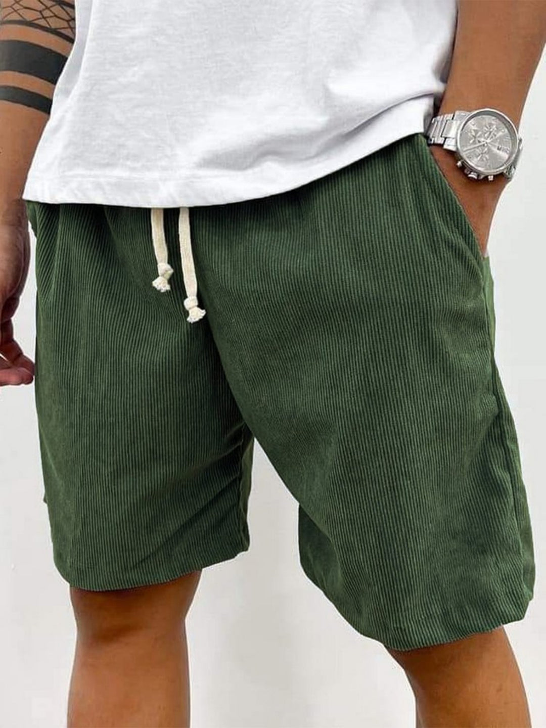 EB | Herren Casual Kordelzug Cord Shorts