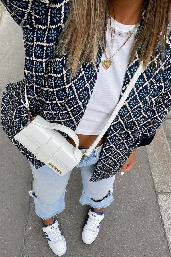 EB | Print Lockere leichte Baumwolljacke