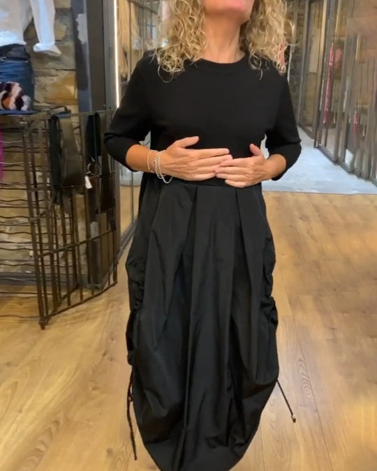 EB | Patchwork Kleid mit Kordelzug