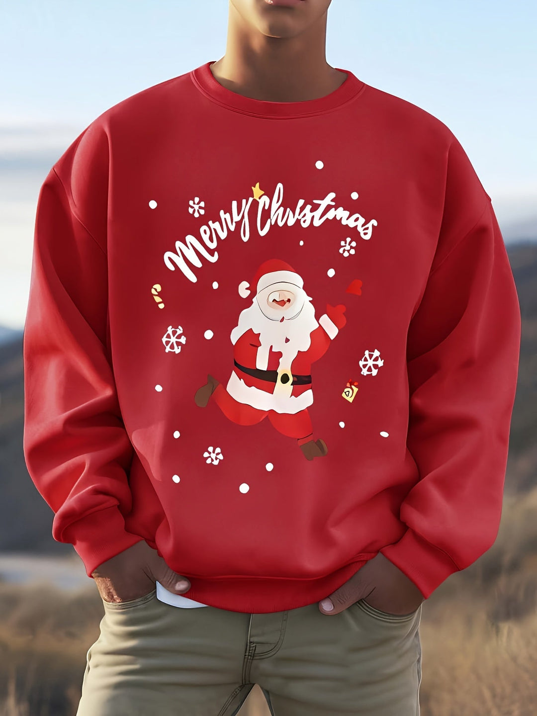 EB | Sweatshirt mit Weihnachtsmotiv Baumwolle Frohe Weihnachten Design