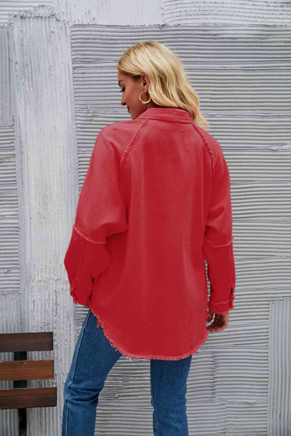 EB | Raw Hem Kragen Denimjacke