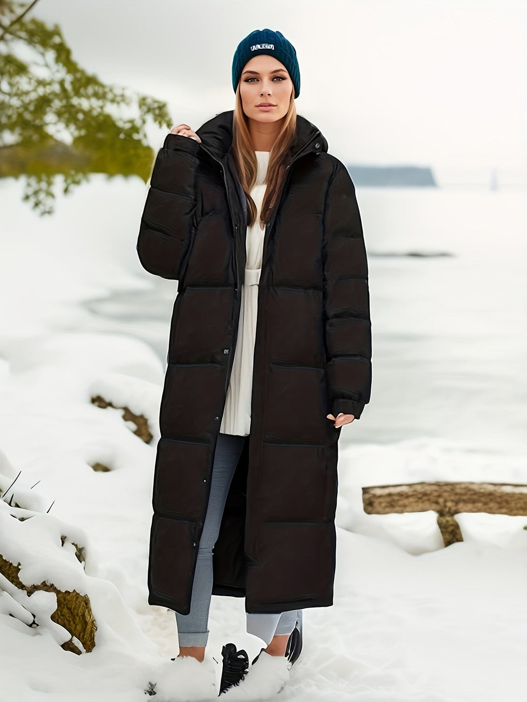 EB | Damen Langer Winter Daunenmantel