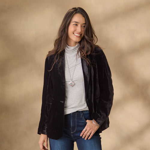 EB | Gestickte Samt-Herbstjacke