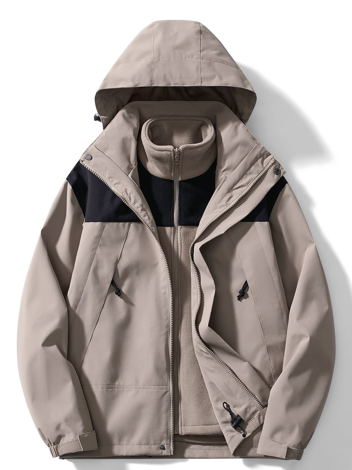 EB | 3 in 1 Outdoor Jacke Wasserdicht Winddicht Abnehmbare Kapuze