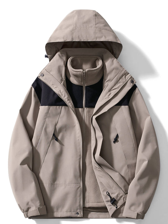 EB | 3 in 1 Outdoor Jacke Wasserdicht Winddicht Abnehmbare Kapuze