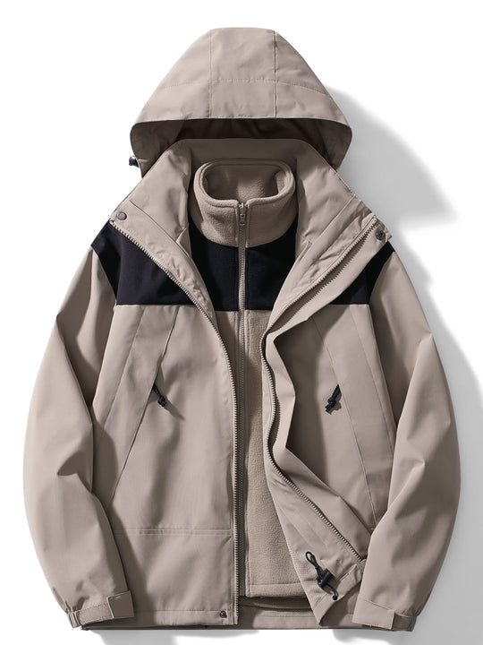 EB | Casual 3-In-1 Winterjacke mit Kapuze für Damen Ideal für Herbst Winter