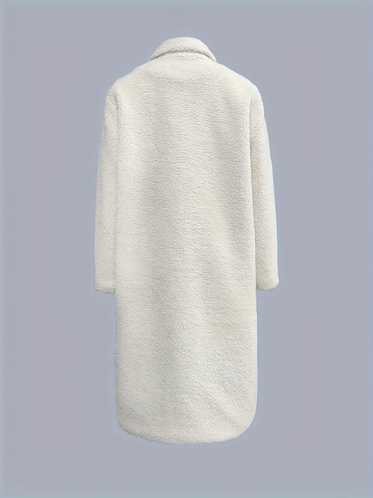 EB | Lange Plüschjacke mit Großen Knöpfen Polyester Elegant und Warm