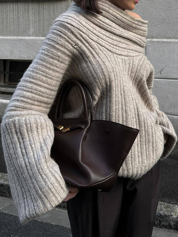EB | Rippstrickpullover Weiche Wolle Elegant und Warm