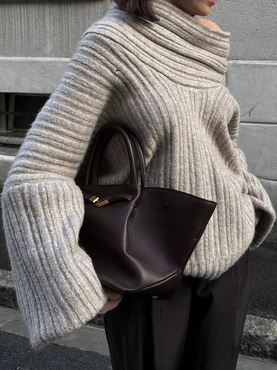 EB | Rippstrickpullover Weiche Wolle Elegant und Warm