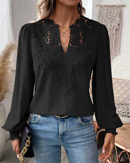 EB | V-Ausschnitt Spitze Jacquard