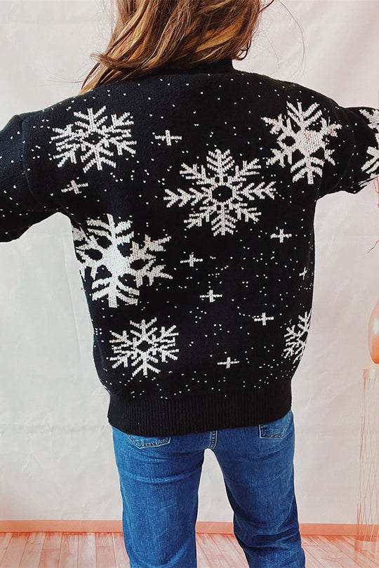 EB | Weihnachtsmuster Gestrickter Rundhalsausschnitt Langarmpullover