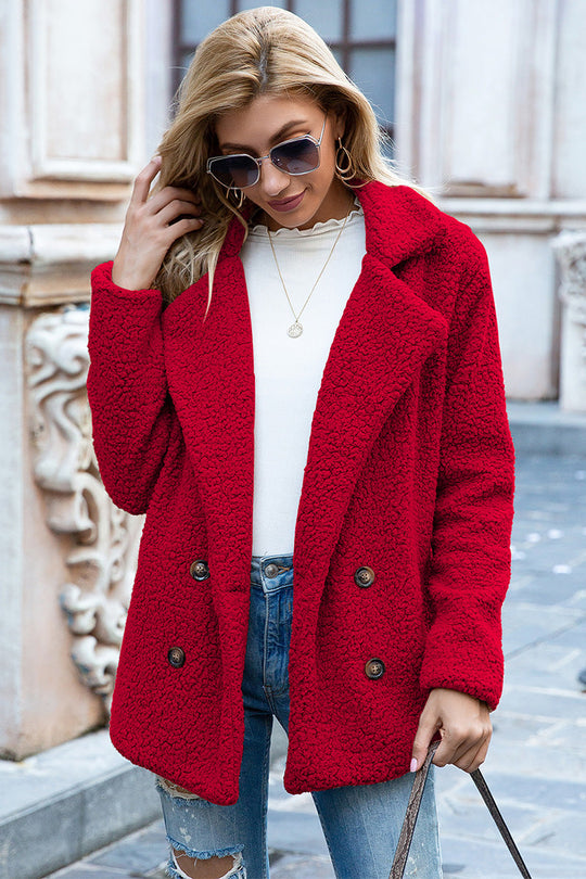 EB | Full Size Reverskragen Sherpa Mantel