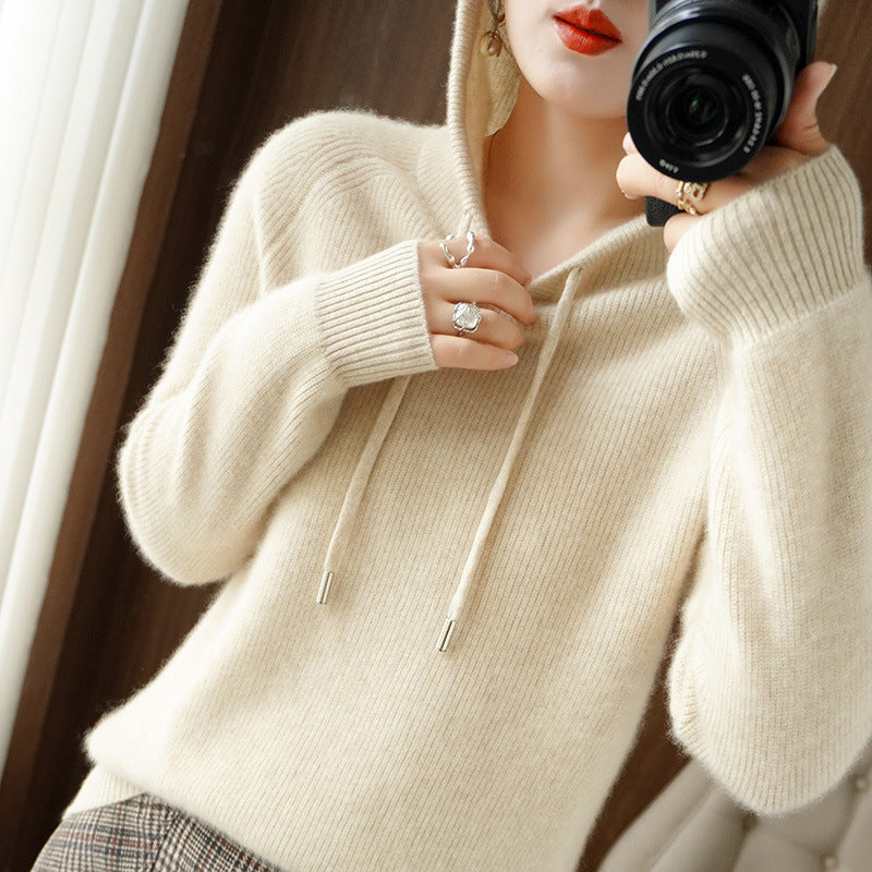EB | Strickpullover mit Kapuze Weicher Strick Lässige Passform