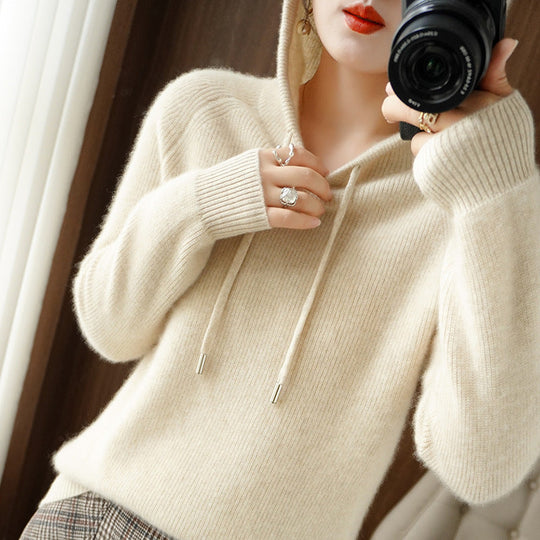 EB | Strickpullover mit Kapuze Weicher Strick Lässige Passform