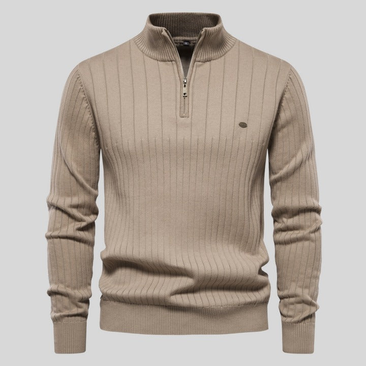 EB | Strickpullover mit Half-zip Wollmischung Warm, Klassisch