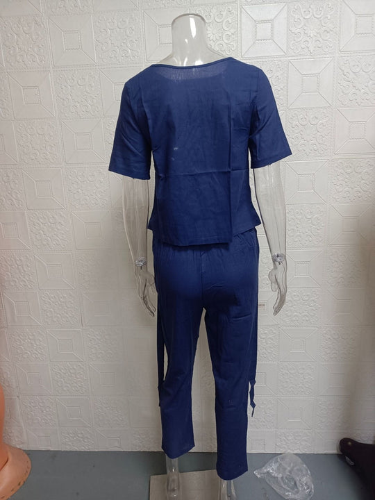 EB | Übergroße Bluse Hose mit weitem Bein Retro zweiteiliges Set