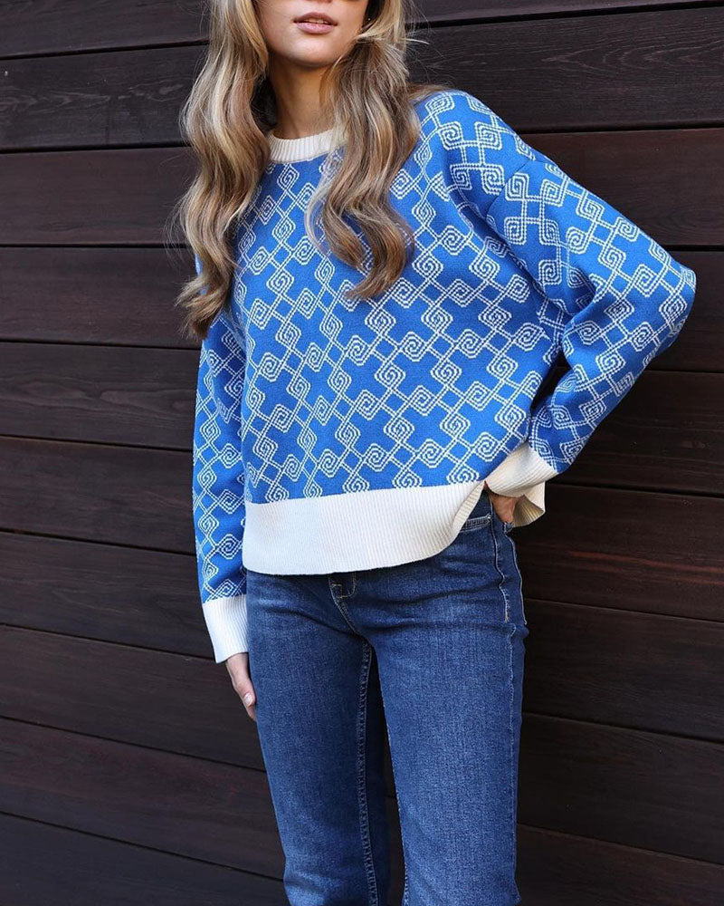 EB | Muster Strickpullover Weich und Trendy Statement-look