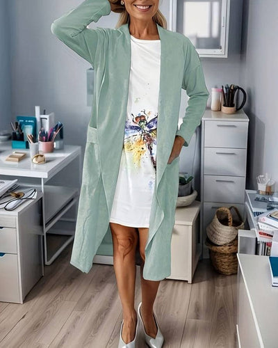 EB | Langer Mantel Lässig Hochwertig Moderner Stil Ideal Für Den Winter