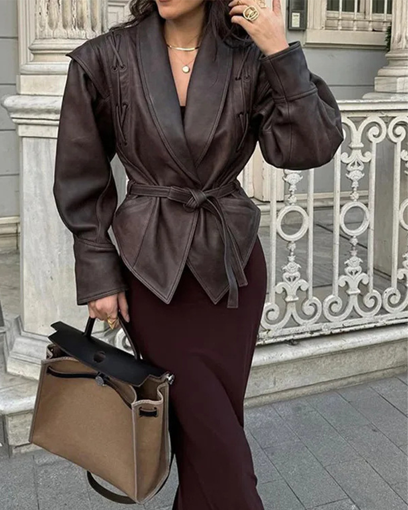 EB | Lederjacke mit langen Ärmeln