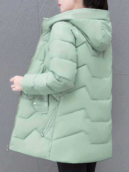 EB | Langes, lässiges Damen-Daunenjacke mit Kapuze