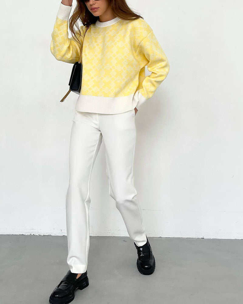 EB | Muster Strickpullover Weich und Trendy Statement-look