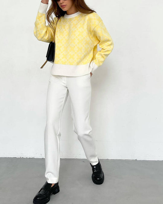 EB | Muster Strickpullover Weich und Trendy Statement-look