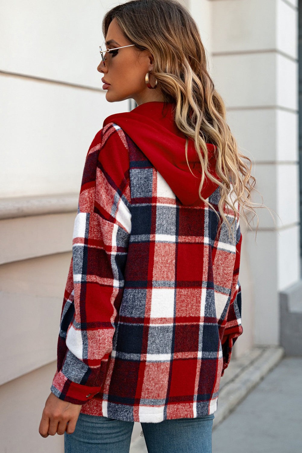 EB | Gitterhemdenjacke mit Kapuze Polyester Lässig und Trendy