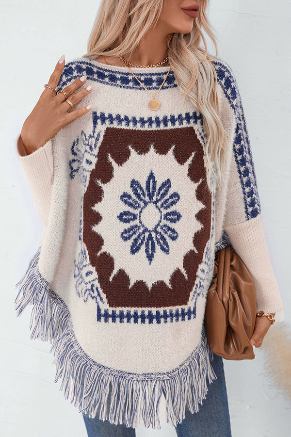 EB | Strickpullover mit Quasten-Saum