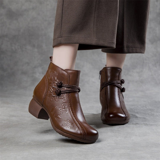 Handgemachte Lederstiefeletten mit warmem Innenfutter EB EB