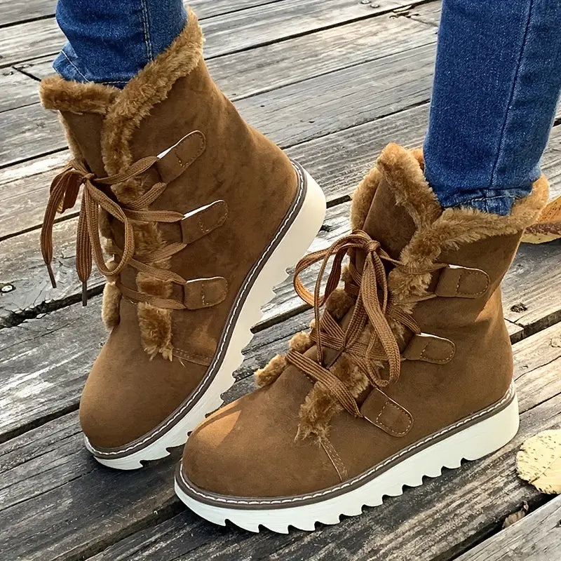 Rutschfeste Sohle mit Fell gefütterte Stiefel EB