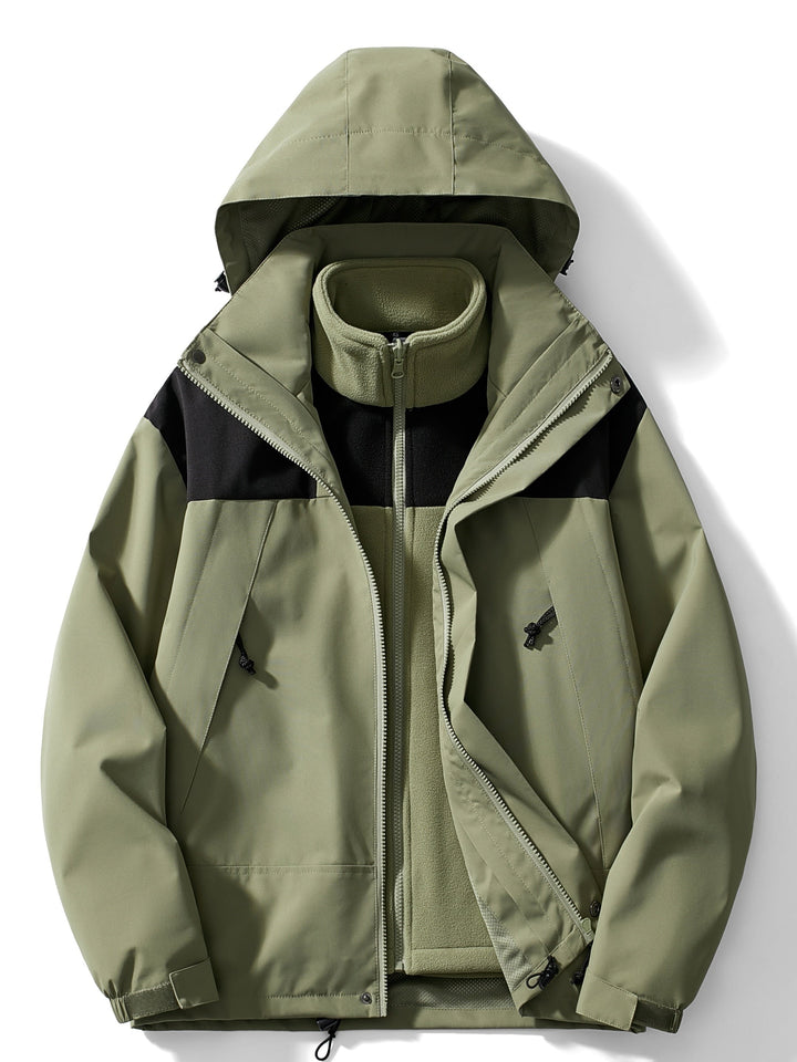 EB | 3 in 1 Outdoor Jacke Wasserdicht Winddicht Abnehmbare Kapuze