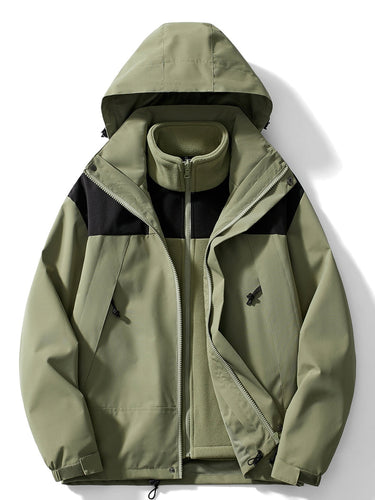 EB | 3 in 1 Outdoor Jacke Wasserdicht Winddicht Abnehmbare Kapuze