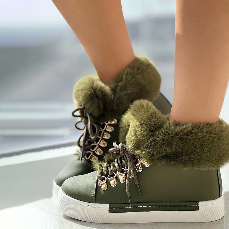 Warme Plüsch Plattform Stiefeletten EB
