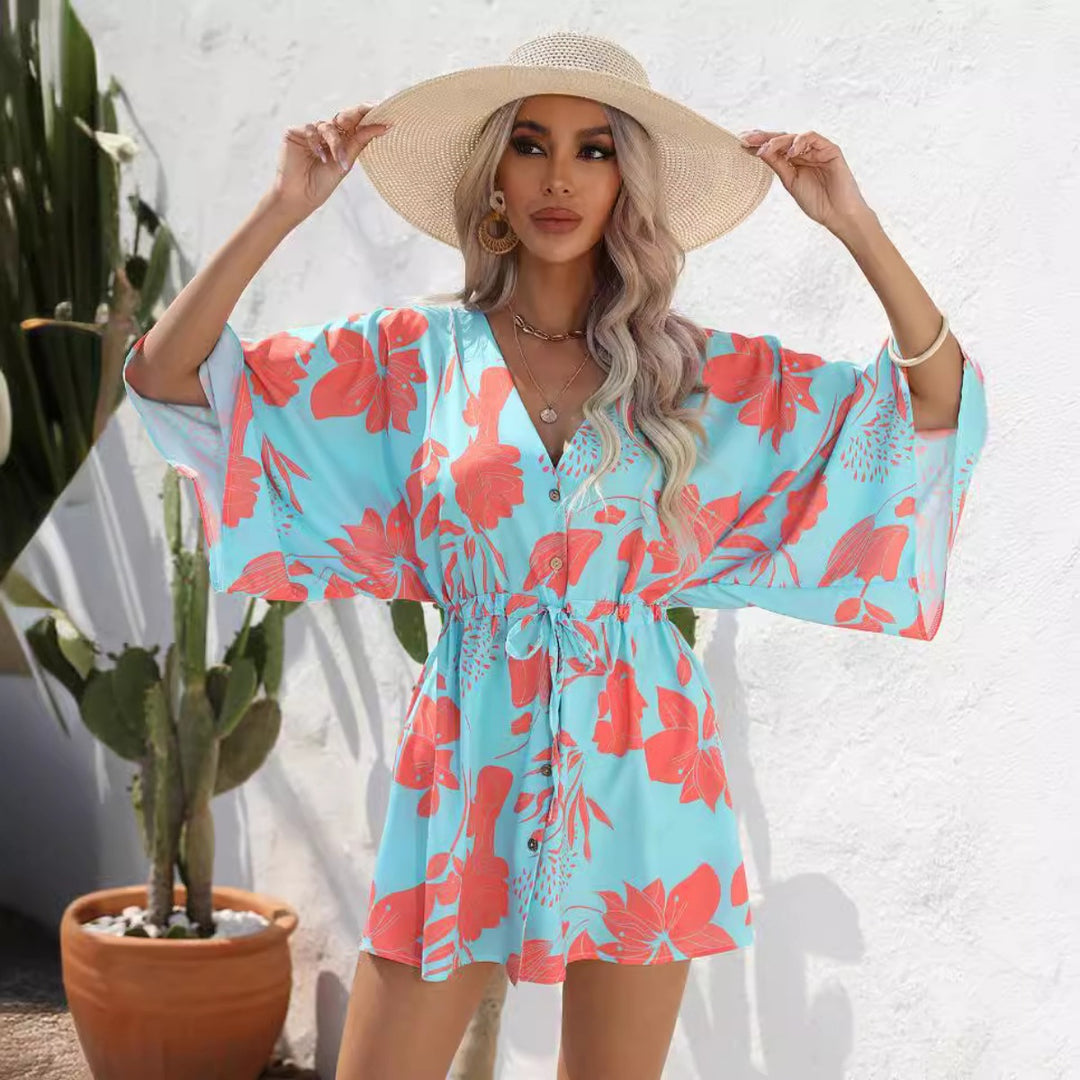EB | Kleid mit Blattdruck