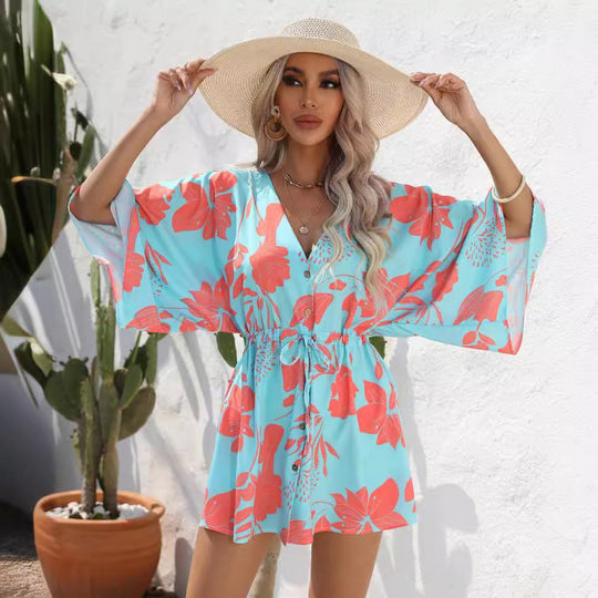 EB | Kleid mit Blattdruck