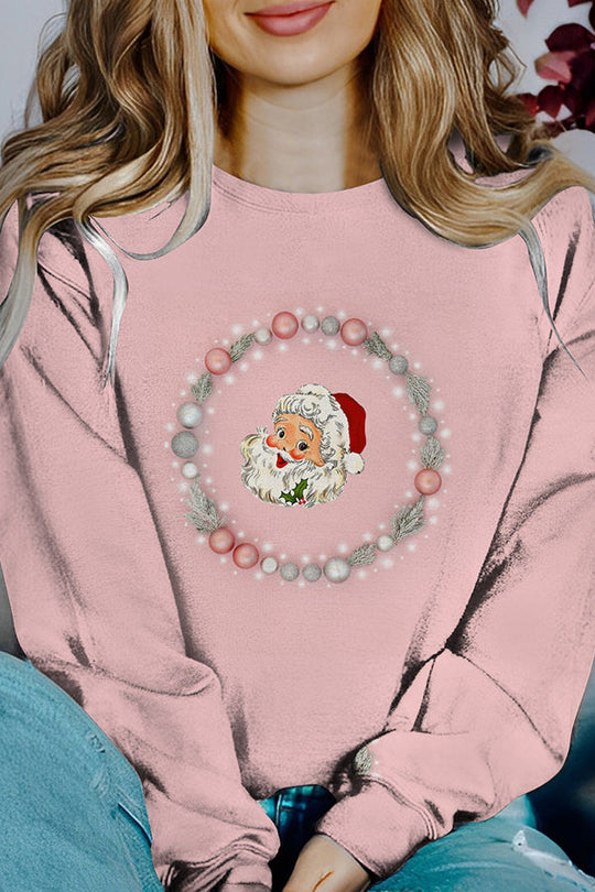 EB | Bedruckter Weihnachtskontrastfarbe Langarm-Pullover Sweatshirt