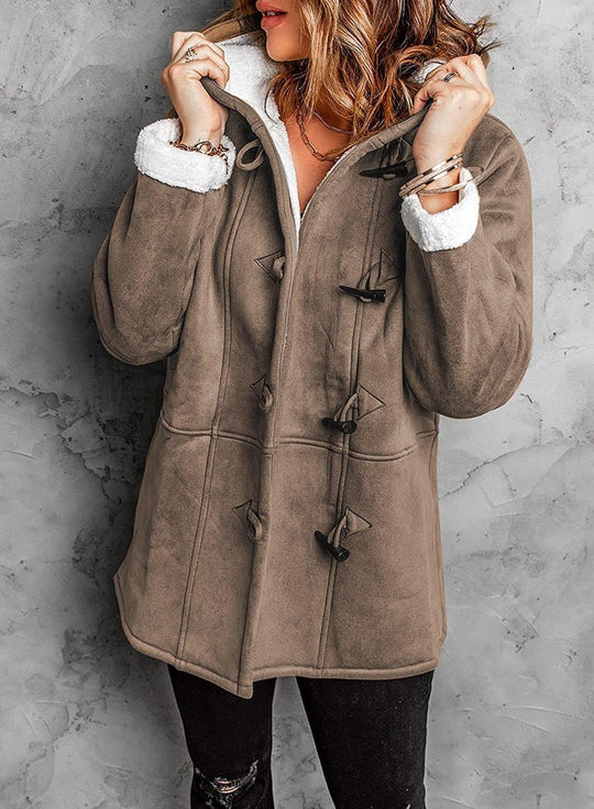 EB | Warme & Kuschelige Fleece-Damenjacke mit Kapuze