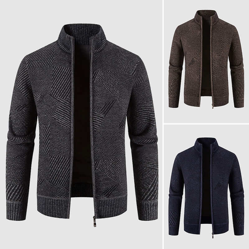 EB | Herren geometrisches Strick-Cardigan-Jacke