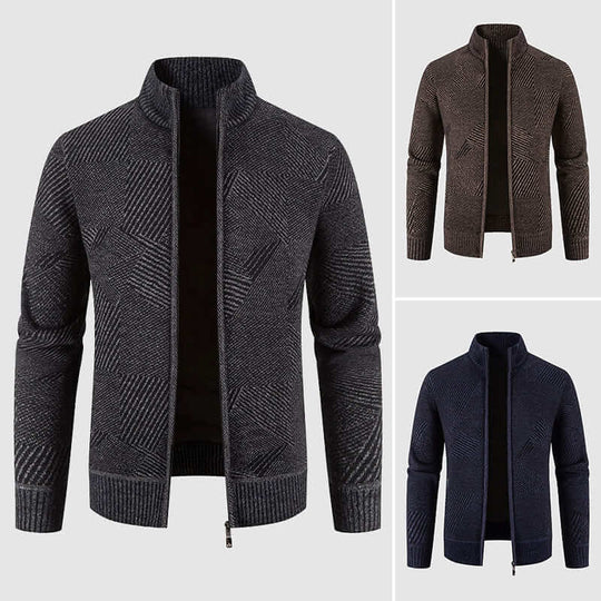 EB | Herren geometrisches Strick-Cardigan-Jacke