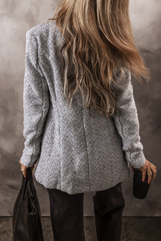 EB | Heringsmuster Jacke Wollmischung Klassisch und Komfortabel
