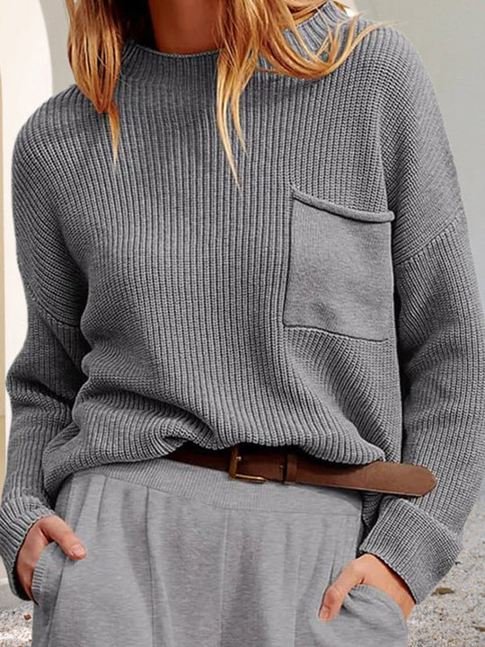 EB | Gemütlicher, Lässiger Strickpullover mit Taschen