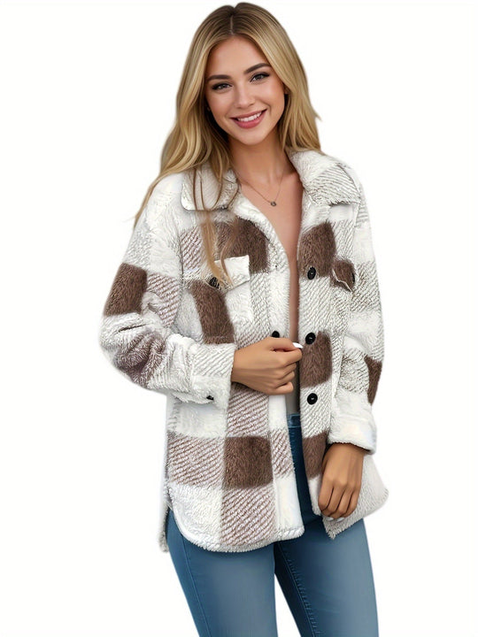 EB | Karierte Jacke mit Weicher Struktur